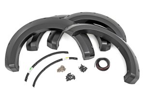 Ford F-350 Super Duty Fender Flares - Rough Country - Pocket, Simulated Riveted - Flat Black - '17-'22 Ford F-350 Super Duty Fender Flares - Rough Country - Pocket, Simulated Riveted - Flat Black - '17-'22